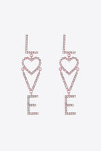 Load image into Gallery viewer, LOVE Glass Stone Zinc Alloy Earrings
