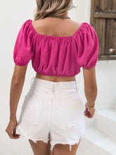 Load image into Gallery viewer, Contrast Puff Sleeve Crop Top

