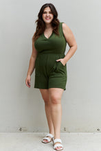 Load image into Gallery viewer, V-Neck Sleeveless Romper in Army Green
