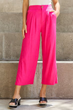 Load image into Gallery viewer, And The Why In The Mix Full Size Pleated Detail Linen Pants in Hot Pink
