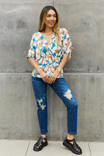 Load image into Gallery viewer, BOMBOM Floral Print Wrap Tunic Top
