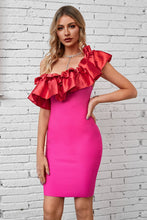 Load image into Gallery viewer, Ruffled One-Shoulder Bodycon Dress
