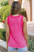 Load image into Gallery viewer, Frilled Trim V-Neck Textured Tank
