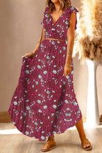 Load image into Gallery viewer, Printed Tie Back Cropped Top and Maxi Skirt Set
