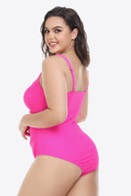 Load image into Gallery viewer, Plus Size Sleeveless Plunge One-Piece Swimsuit
