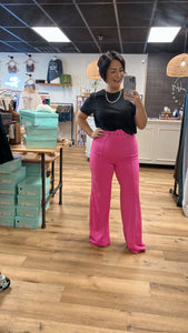 Electric Pink Belted Pants