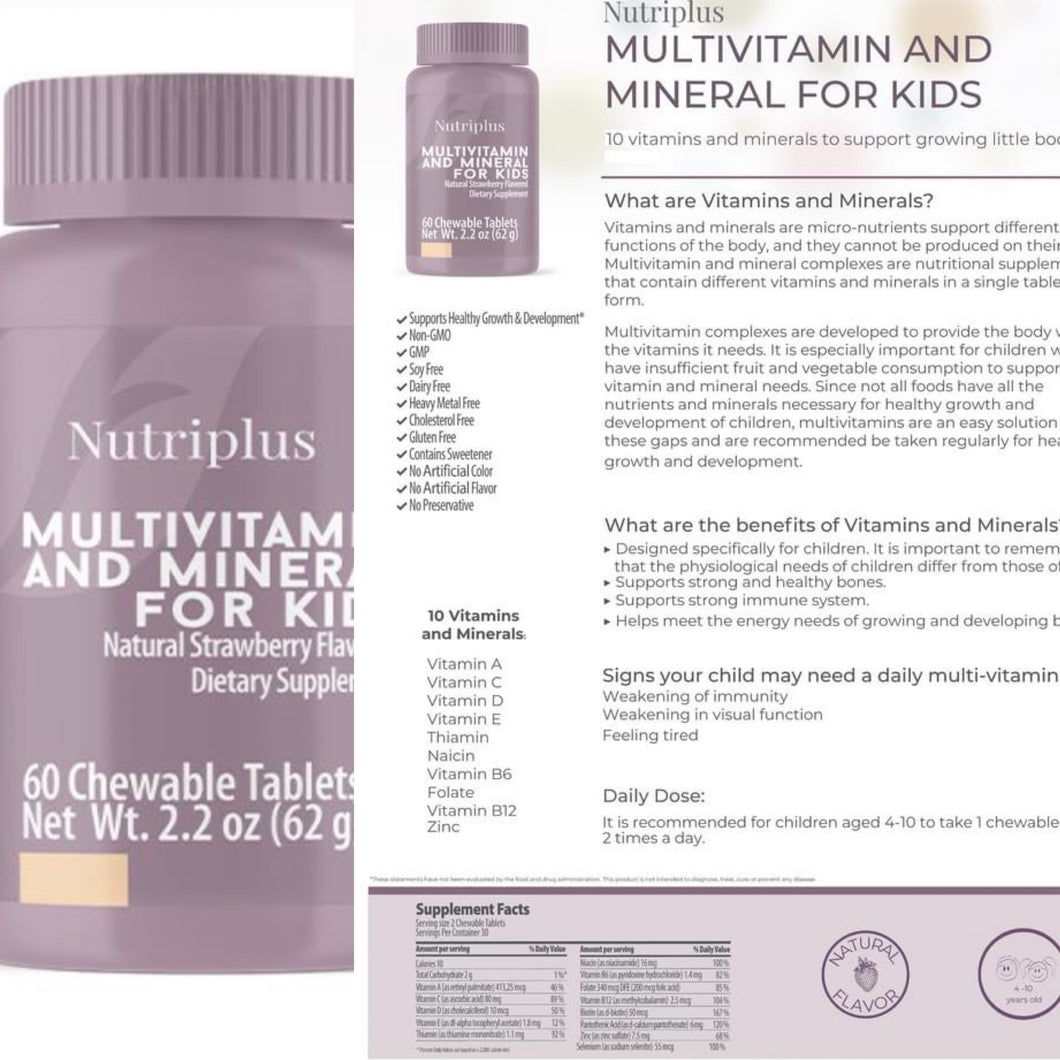 NutriPlus Kids Daily Multi-Vitamin & Mineral Chewable Tablets