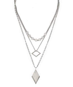 Layered Diamond Shape Necklace