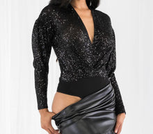 Load image into Gallery viewer, V-Neck Sequin Bodysuit
