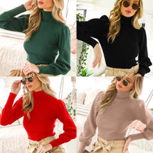 Load image into Gallery viewer, Faux Turtle Neck Ribbed Sweaters
