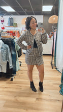 Load image into Gallery viewer, Classic Tweed Blazer &amp; Skirt Set
